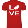 Tee shirt Love Rugby Rouge