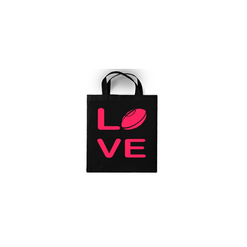 Sac en toile Love Rugby Noir/ Rose
