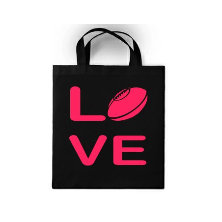 Sac en toile Love Rugby Noir/ Rose