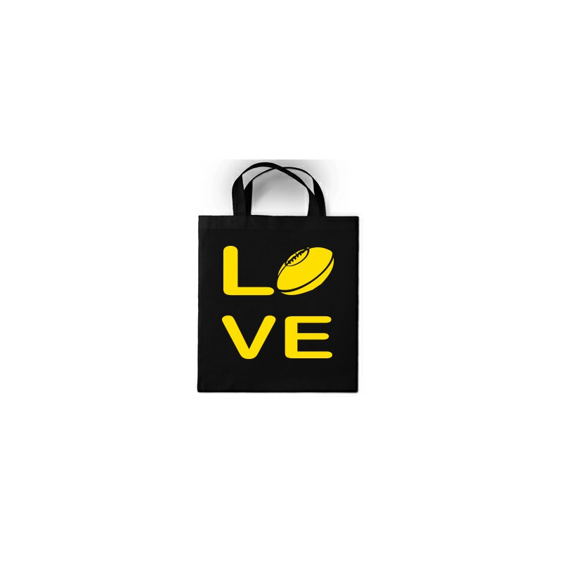 Sac en toile Love Rugby Noir/ Jaune