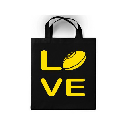 Sac en toile Love Rugby Noir/ Jaune