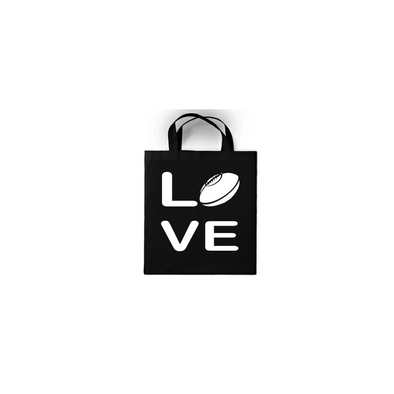 sac en toile Love Rugby Noir/ Blanc