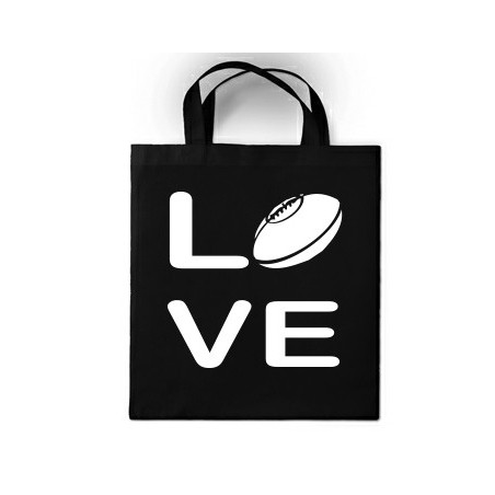 sac en toile Love Rugby Noir/ Blanc