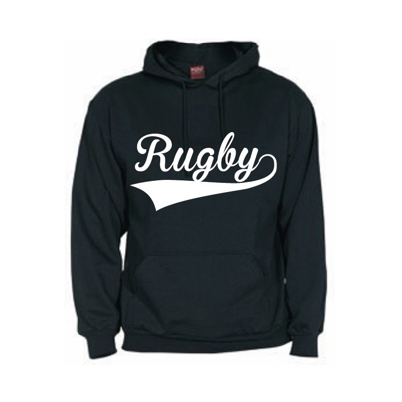 Sweat capuche Rugby Noir