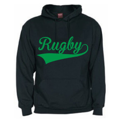 Sweat capuche Rugby Noir