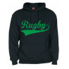 Sweat capuche Rugby Noir