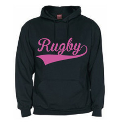 Sweat capuche Rugby Noir