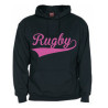 Sweat capuche Rugby Noir