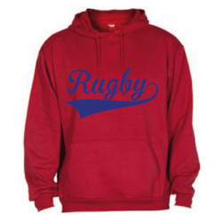 Sweat capuche Rugby Rouge