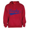 Sweat capuche Rugby Rouge