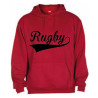 Sweat capuche Rugby Rouge
