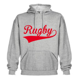 Sweat capuche Rugby Gris