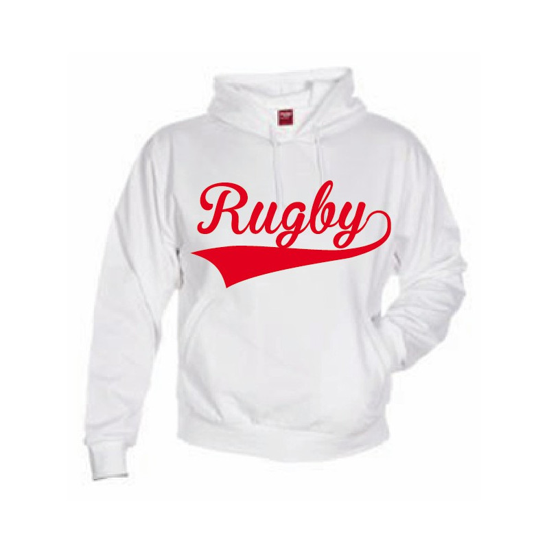 Sweat capuche Rugby Blanc