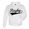 Sweat capuche Rugby Blanc