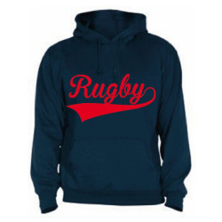 Sweat capuche Rugby Bleu Marine