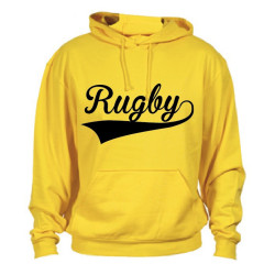 Sweat capuche Rugby Jaune