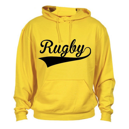 Sweat capuche Rugby Jaune