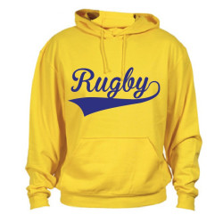 Sweat capuche Rugby Jaune