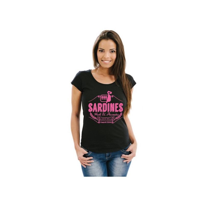 Tee Shirt femme Sardines 2 Noir