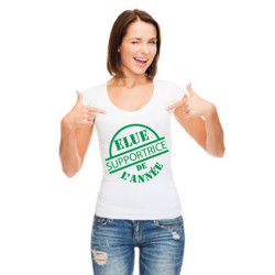 Tee Shirt femme "Élue supportrice de l'année" Blanc