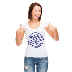 Tee Shirt femme "Élue supportrice de l'année" Blanc