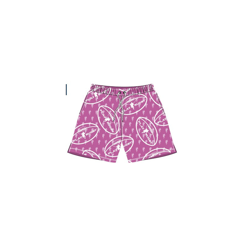 Short de Bain Play Rugby ball Rose Junior
