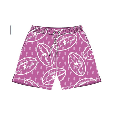 Short de Bain Play Rugby ball Rose Junior
