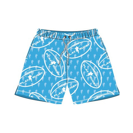 Short de Bain Play Rugby Junior ball Turquoise