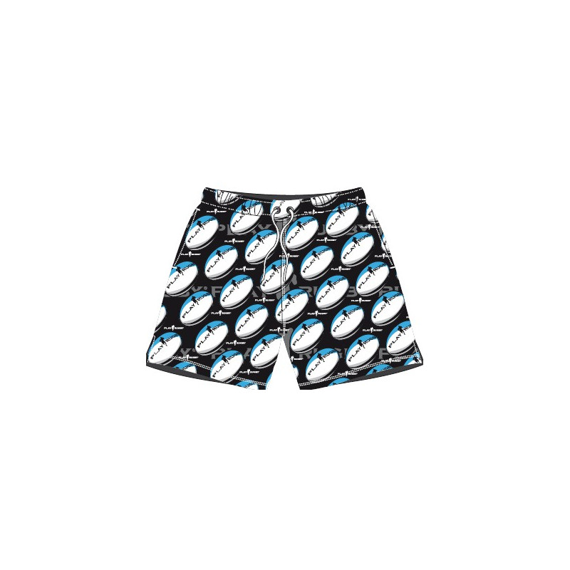 Short de Bain Play Rugby ballon bleu