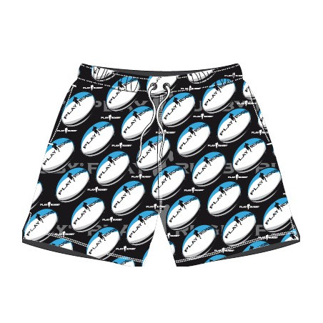 Short de Bain Play Rugby ballon bleu