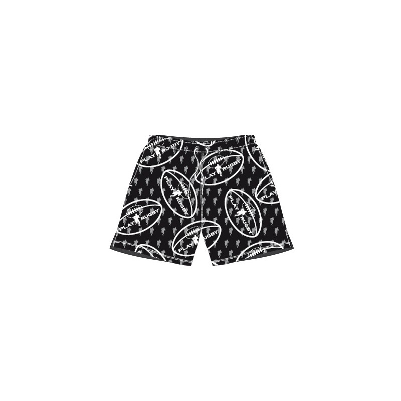 Short de Bain Play Rugby Junior ballon Noir 