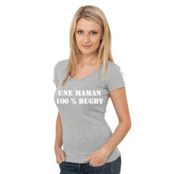 Tee shirt Maman 100 % Rugby Gris