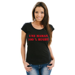 Tee shirt Maman 100 % Rugby Noir