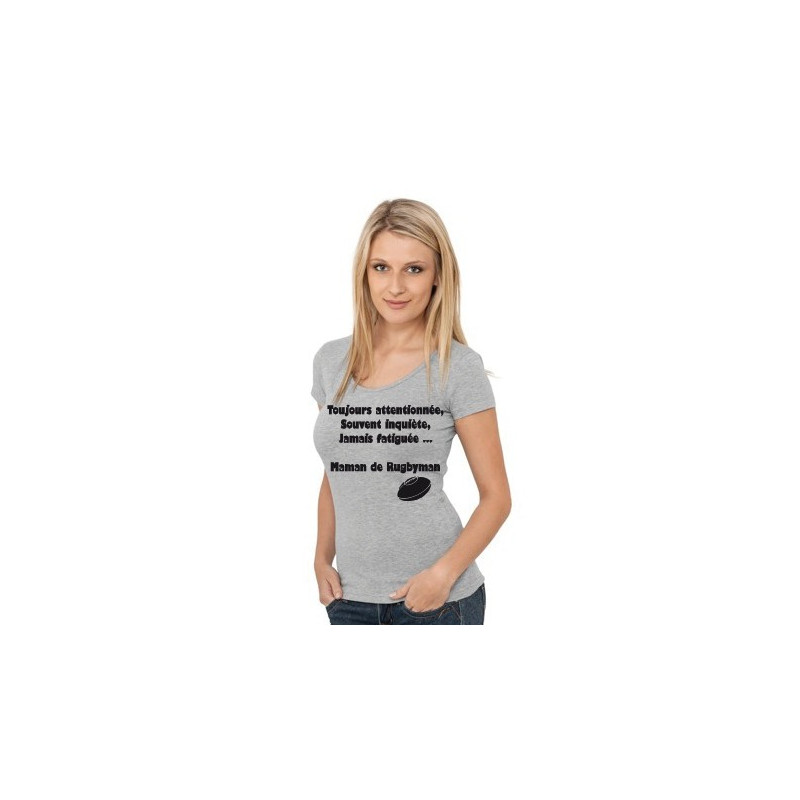 Tee shirt Maman de Rugbyman Gris