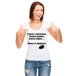 Tee shirt Maman de Rugbyman Blanc