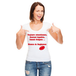 Tee shirt Maman de Rugbyman Blanc