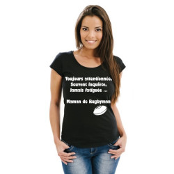 Tee shirt Maman de Rugbyman Noir
