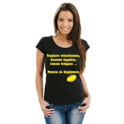Tee shirt Maman de Rugbyman Noir