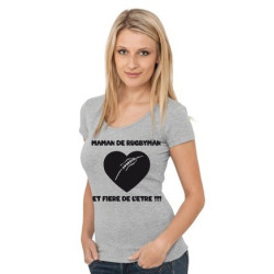 Tee shirt Maman et fière Gris