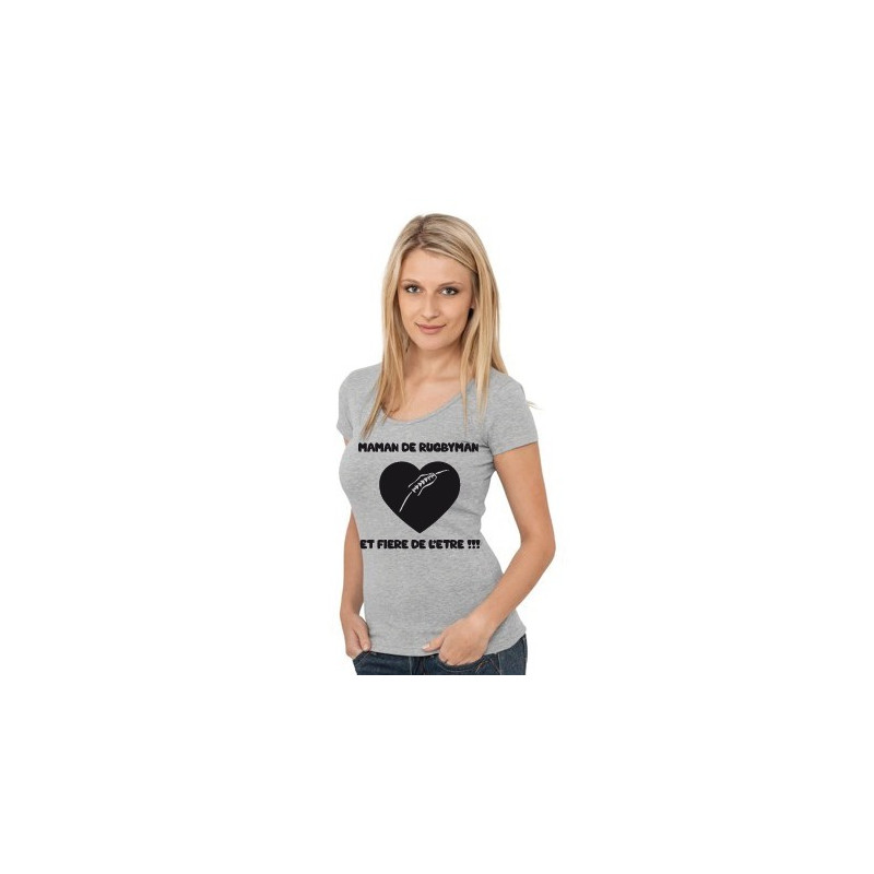 Tee shirt Maman et fière Gris