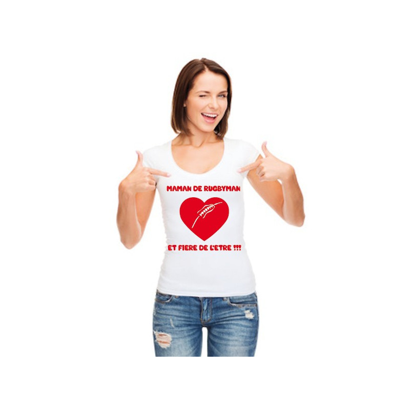 Tee shirt Maman et fière Blanc