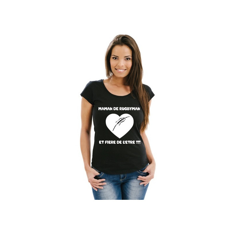 Tee shirt Maman et fière Noir