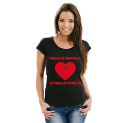 Tee shirt Maman et fière Noir