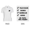 Polo Un Papa 100 % Rugby Blanc