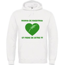 Sweat Maman fière blanc Vert