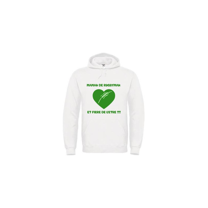 Sweat Maman fière blanc Vert