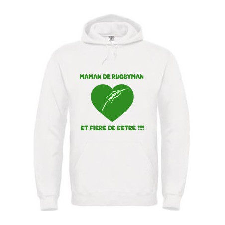 Sweat Maman fière blanc Vert