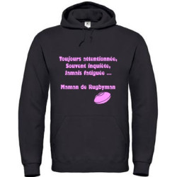 Sweat Maman de rugbyman Noir / rose 
