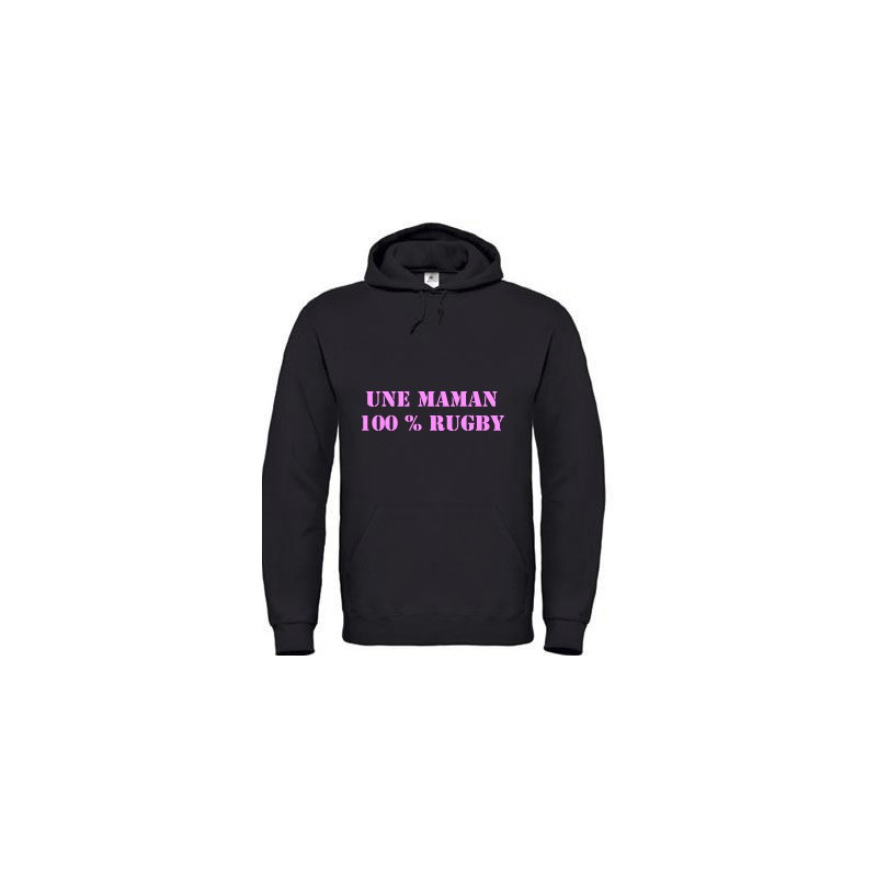 Sweat Maman 100 % noir rose 