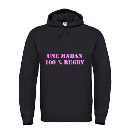 Sweat Maman 100 % noir rose 